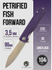 Нож Petrified Fish Forward, D2, Satin, G10 Purple Handle, PF818PS